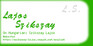 lajos szikszay business card